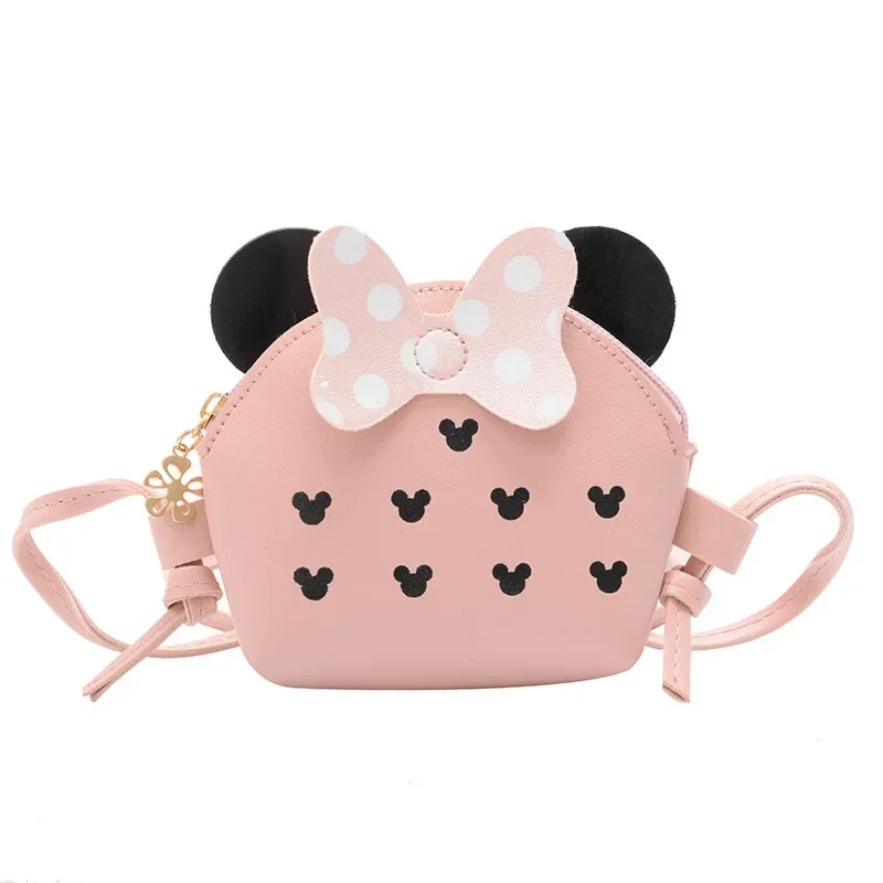 Disney's New Cartoon Mickey and Minnie Girl Shoulder Bag Cute Student Coin Purse High Quality Luxury Brand Children's Coin Purse