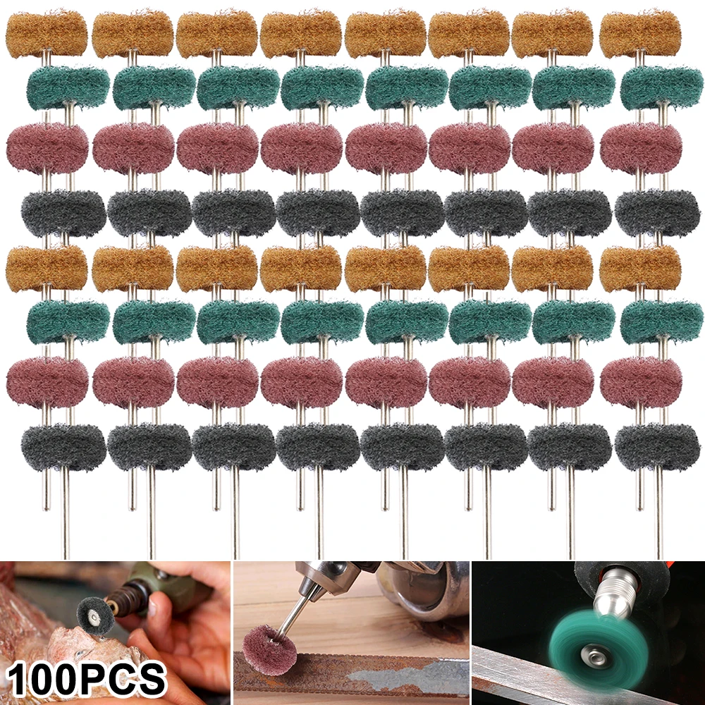 1/5sets Scheuer Pad Pinsel Nylon Schleif Pinsel Faser Schleifen Schleif Kopf Polieren Polieren Rad für Dreh Werkzeuge zubehör