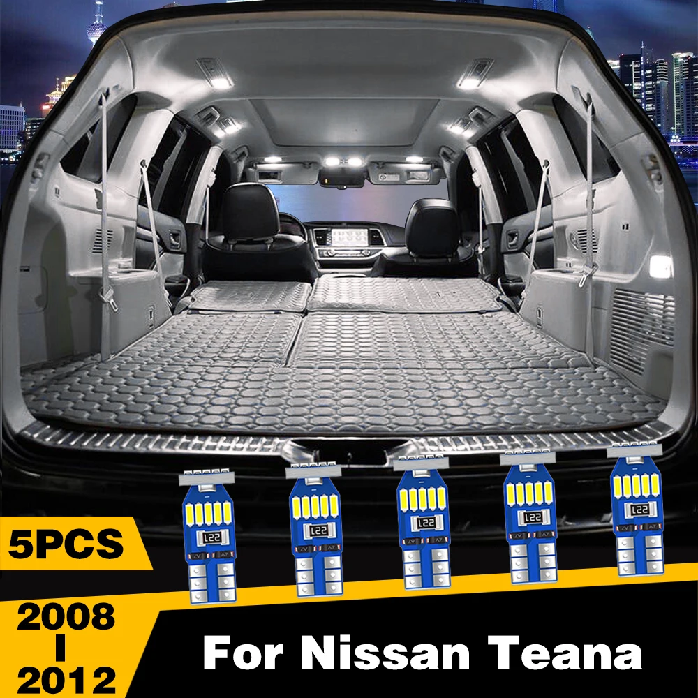 

5 Pcs LED Highlight Car Interior Dome Reading Light Roof Lamp Accessories For Nissan Teana 2008 2009 2010 2011 2012