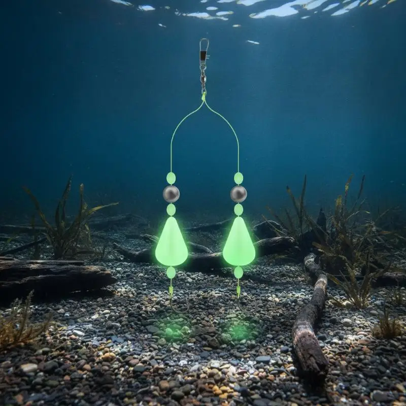 Keine Schwimmanpassung, Anti-Boden-Angelhaken, leuchten im Dunkeln, doppeltes Design, hoher Auftrieb, perfekt für Anfänger-Angler. – Detail 2