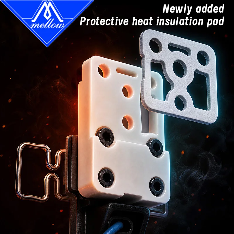 Mellow For Zirconia Bambu Lab A1/A1 Mini Ceramic Insulator Block Kit For H2D Hotend Left Mounting Base