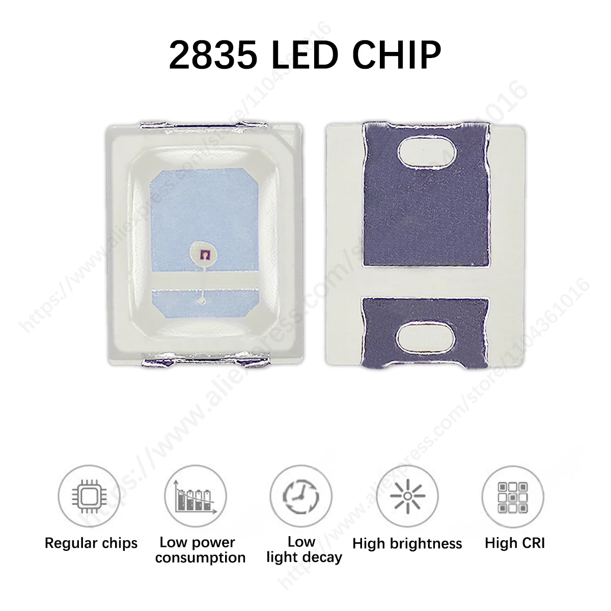 Бусины SMD LED2835 0,4 Вт — 2835 красных/синих/фиолетовых/розовых/белых светодиодных чипов (10 шт./лот), лампочки с высоким люменом