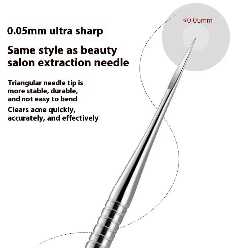 {MX} boutons Ultra-fins points noirs pince à points blancs en acier inoxydable particules de graisse d'acné enlever l'aiguille outils de nettoyage de beauté du visage