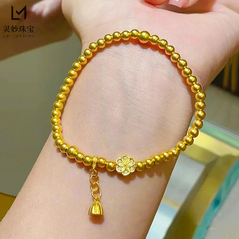 

9999 древних методов, наследие, шестифазный браслет Hualien Pongfuzi из 24-каратного настоящего золота, женский браслет из человеческого лотоса, свадебный