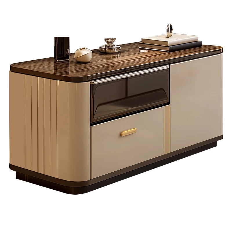

Medieval sofa side cabinet narrow side rock slab cream wind living room corner several high cabinets wooden