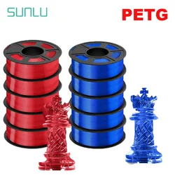 SUNLU PETG 3D Filament 1KG Biodegradable 1.75MM 10Rolls Bright Color Good Toughness Excellent Acid Alkali Weather Resistance