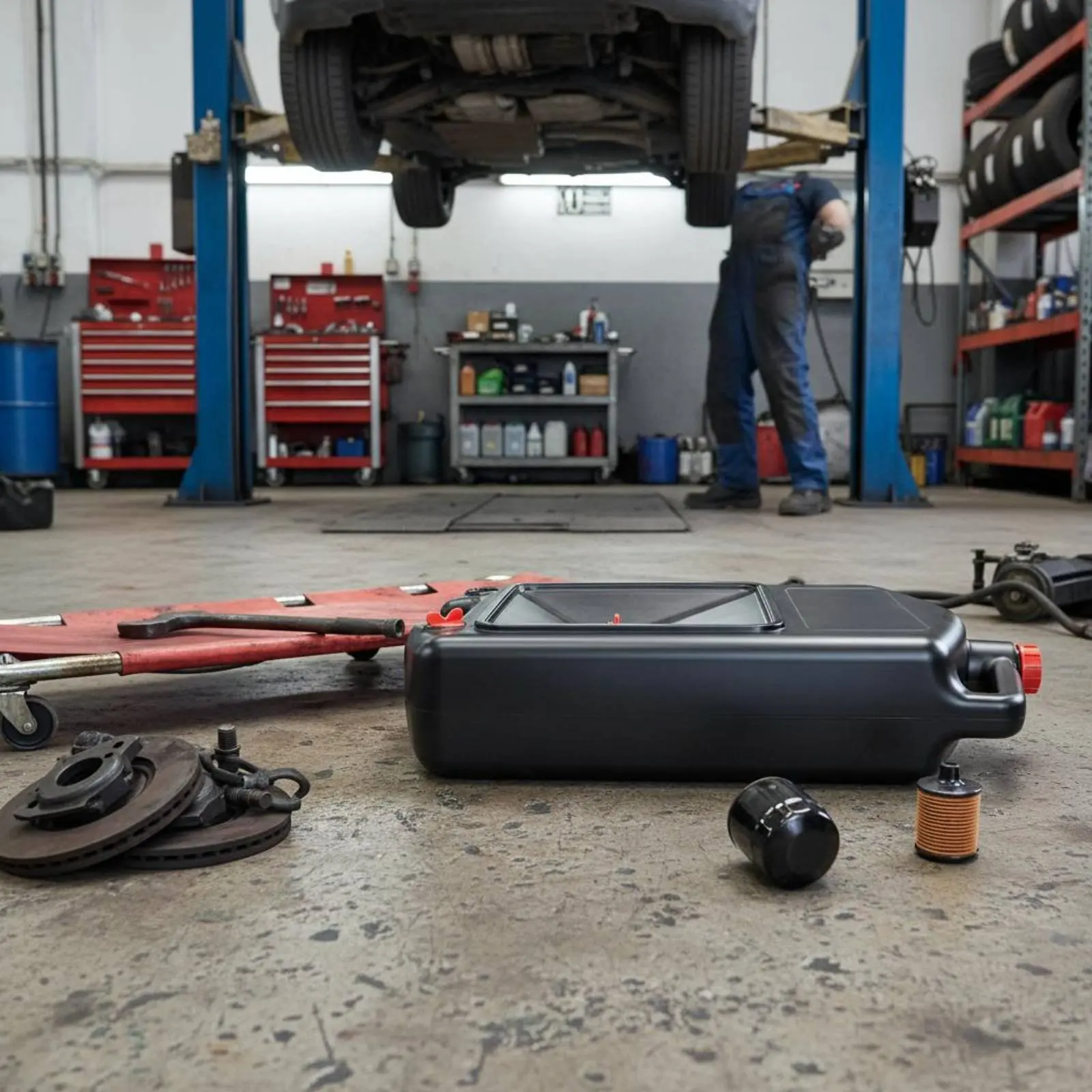 Car Oil Drain Pan Double Handle Used Oil Pan Auto Part Large Fluid Collect Spill Containment for Mechanics