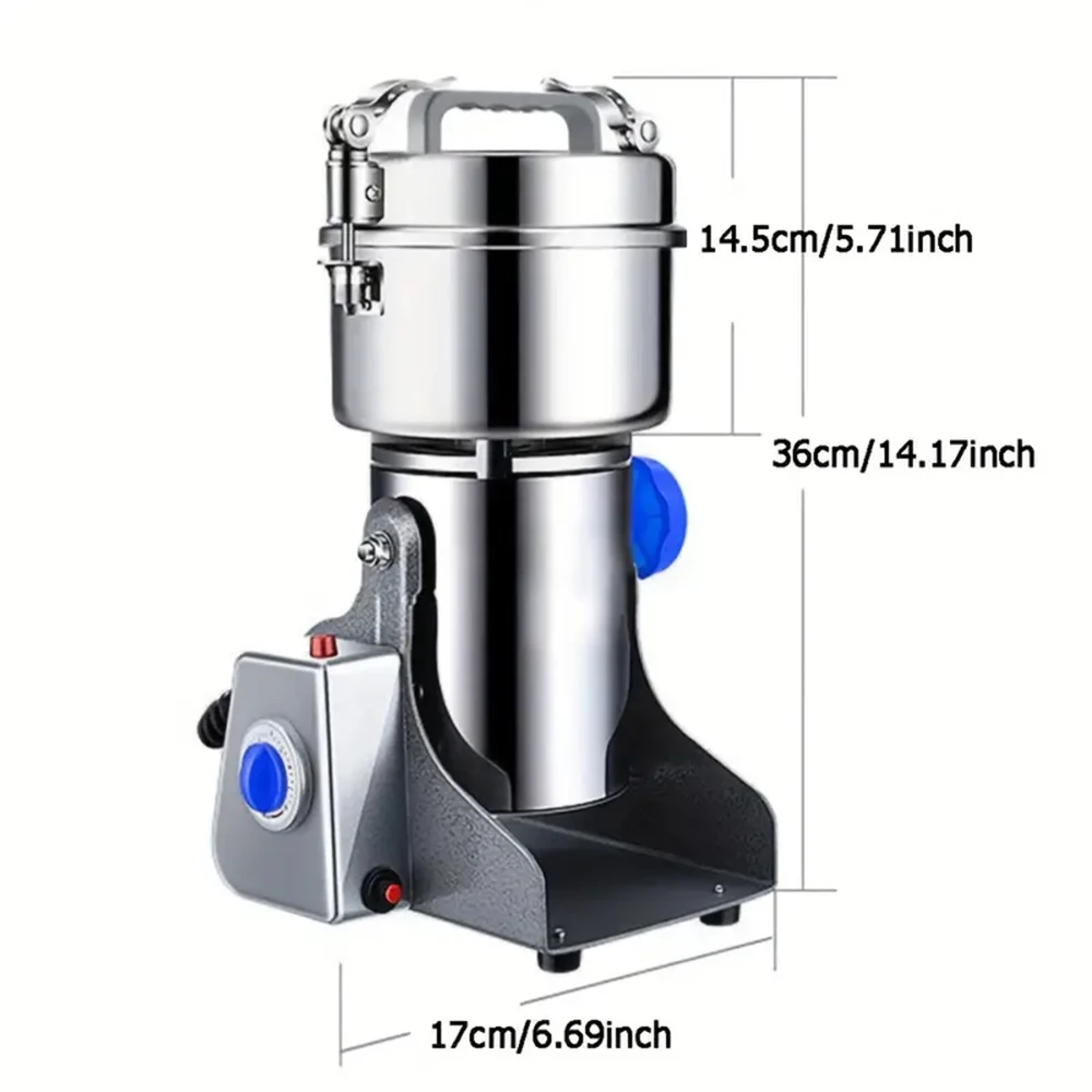 800G Elektrische Getreidemühle aus 304 Edelstahl, Hochgeschwindigkeits-Multifunktions-Zerkleinerer für Gewürze, Kaffee und Trockenfutter – Detail 5