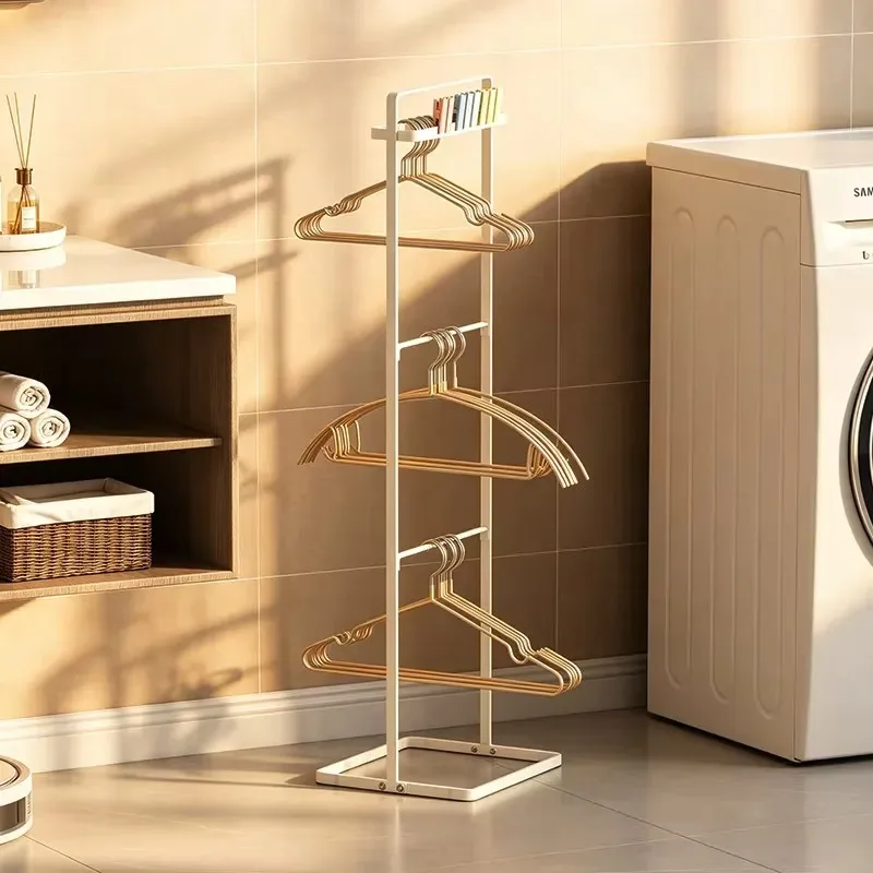 Metal Balcony Drying Rack Floor to Ceiling Storage Rack No Drilling Required Multifunctional Multi Layer Clothes Drying Stand
