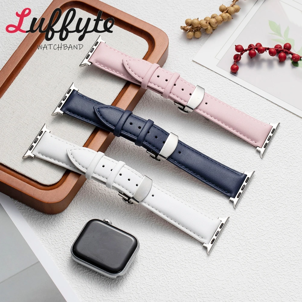 Cinturino in pelle da lavoro per Apple Watch Series 38/44/40/41/42/45/46/49mm Cinturino unisex per cinturino iWatch 1-10 Ultra SE1/2