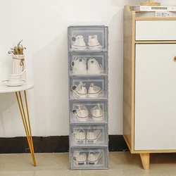 Transparent Drawer Fold Plastic Shoes Case Thickened Shoe Boxes Organizer Shoebox Stackable Box Shoe Dustproof Household