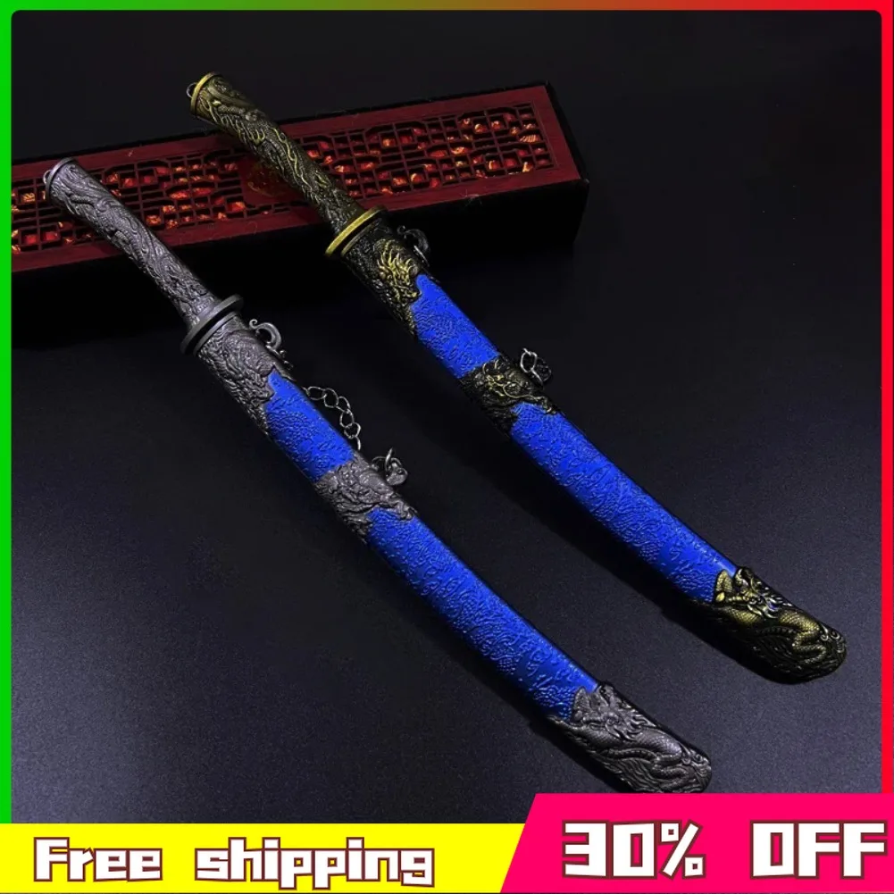 In Stock Black and White Xuanjian Ancient Famous Sword Anime Figure Peripherals Metal Model Desktop Gift Toys Can Be Wholesaled