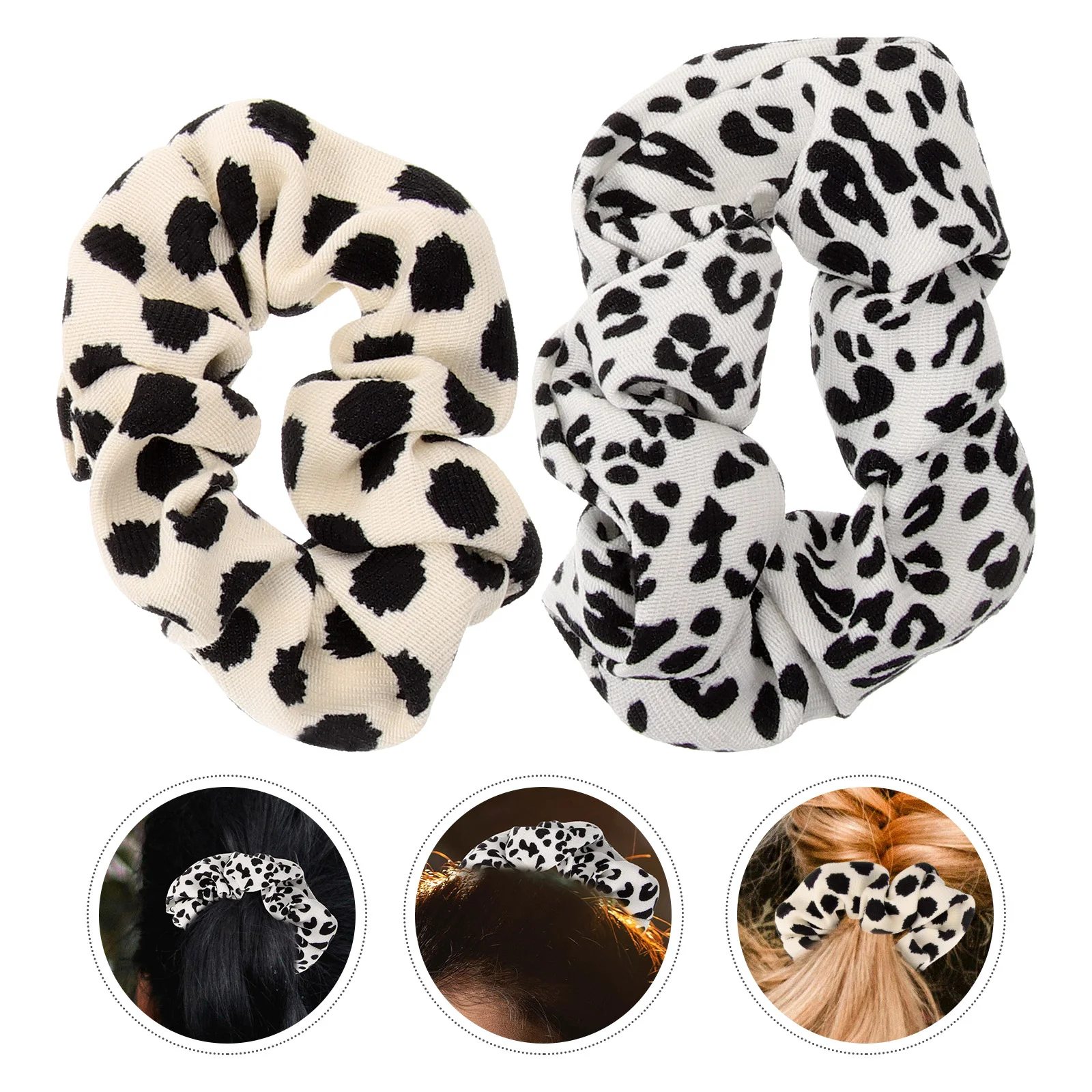 

4 Pcs Leopard Print Hair Scrunchies Elegant Women Hair Accessories Elastic Ties Fabric Birthday Wedding Party Daily Use