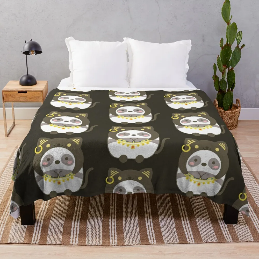 Little Egypt Animal : Bastet Panda Throw Blanket Single Flannel blankets ands Bed covers Blankets