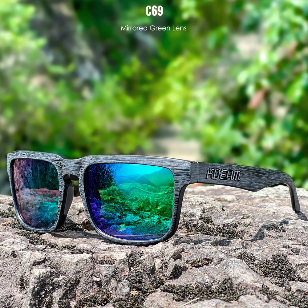 KDEAM Unisex Quadratische Sonnenbrille Polarisierter Blitz Mit Stilvoller Verspiegelter Rosa Sonnenbrille Neue Farben KD332