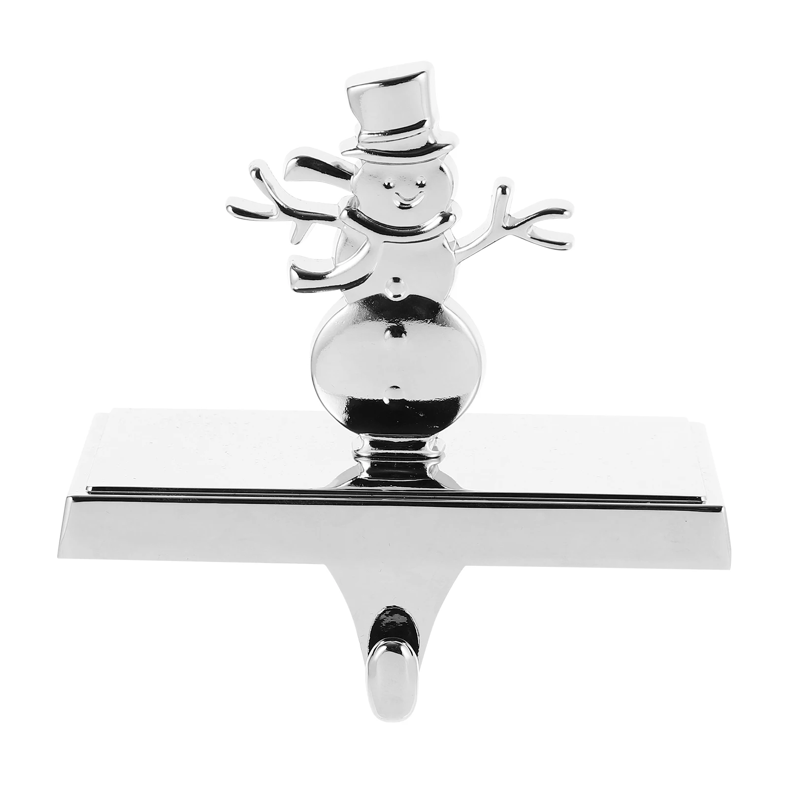 

Christmas Snowman Hook Rustic Stocking Holders Inflatable Mantel Hooks for Garland Fireplace Silver Weighted Vacation