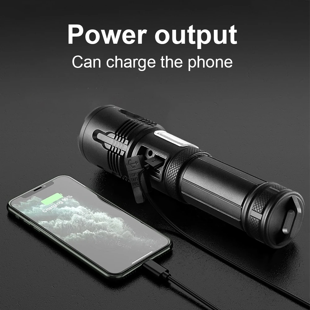 1200000 Lumens XHP160 Super Bright Led Flashlights USB Rechargeable XHP120 Flash Light Torch XHP50 Powerful Tactical Flashlight