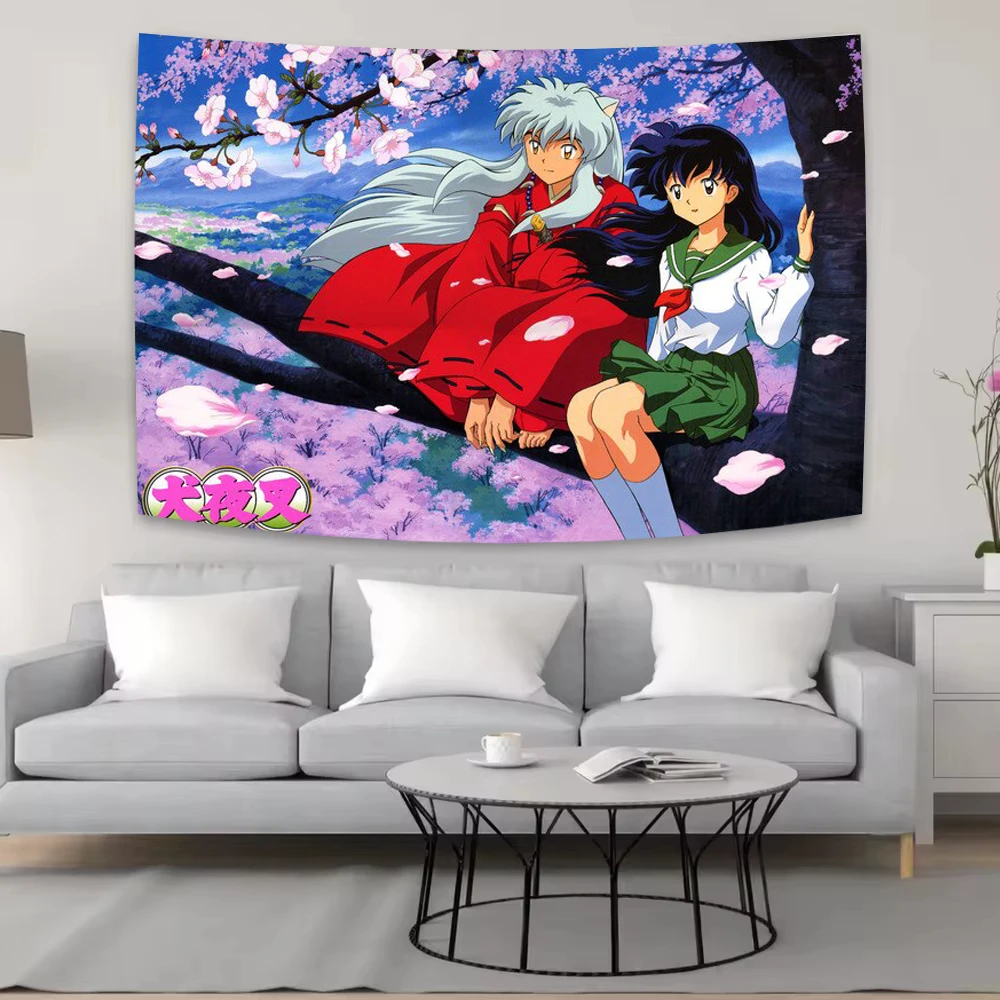 I-Inuyasha Anime Tapestry Wall Art Cool Room Stuff Large Tapestry Wall Backdrop Decoration Accessories