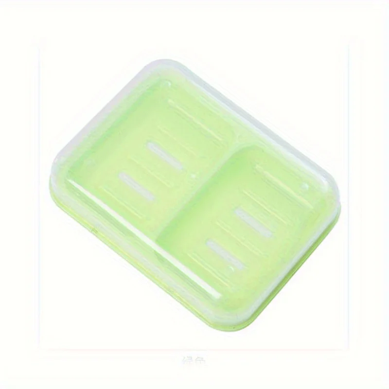 1 portasapone con scarico a doppio scomparto-questo portasapone in plastica con coperchio mantiene il sapone pulito e organizzato