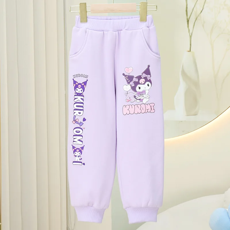 Imagem -04 - Sanrio-conjunto de Moletom de Veludo de Duas Peças Veludo Casual Versátil Outono e Inverno Desenhos Animados de Kuromi Holiday Gift Novo 2023