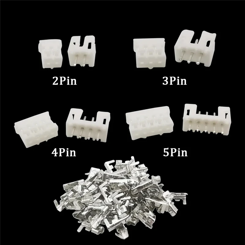 230pcs 40 sets PH2.0 2P 3P 4P 5pin 2.0MM straight pin/plastic shell/terminal JST connector