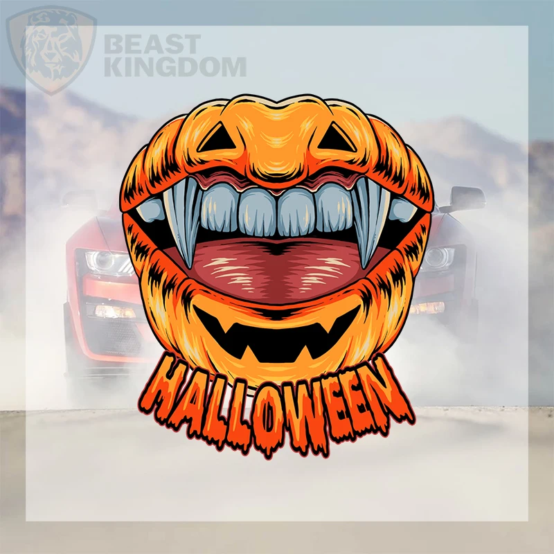 Car Stickers Creative Halloween Vampire Teeth Vinyl Decal Waterproof Die Cut for Gas Cap Scooter Wall Auto Decor