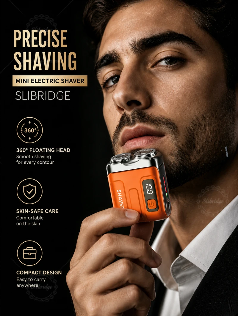Mens Electric Shaver Rechargeable Waterproof mini Portable Beards Razor Wet/Dry