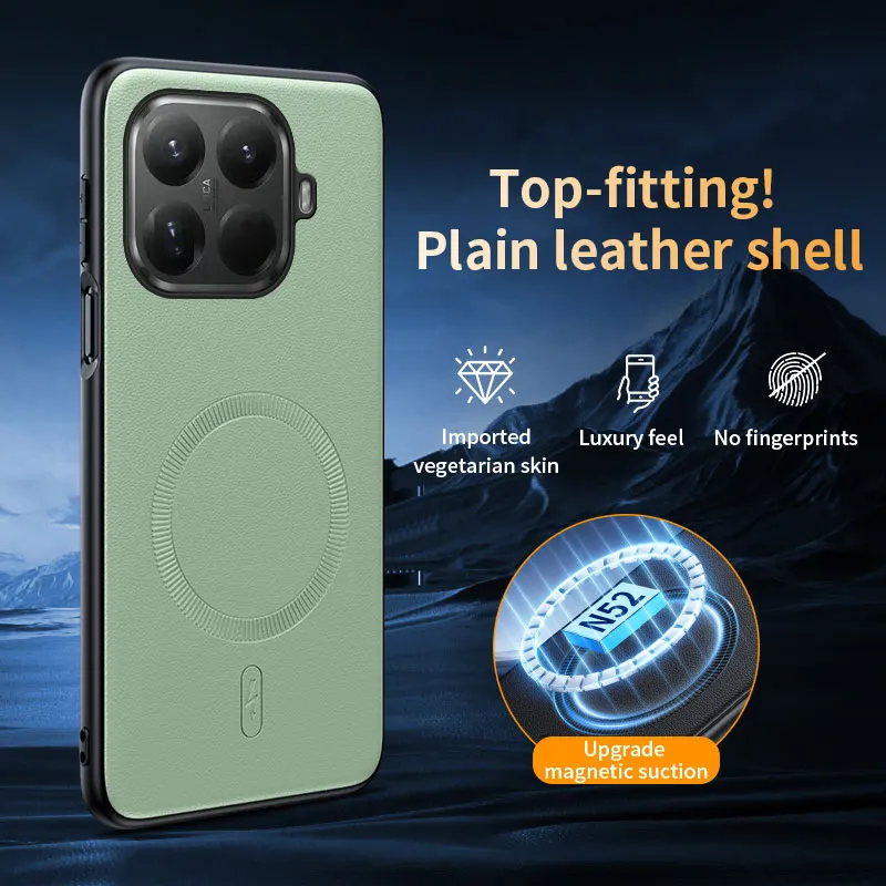 

For Xiaomi 15T Pro Case Magnetic Leather Shield Cover For Xiaomi 15T Pro Anti-Fingerprint Non-Slip PC+TPU