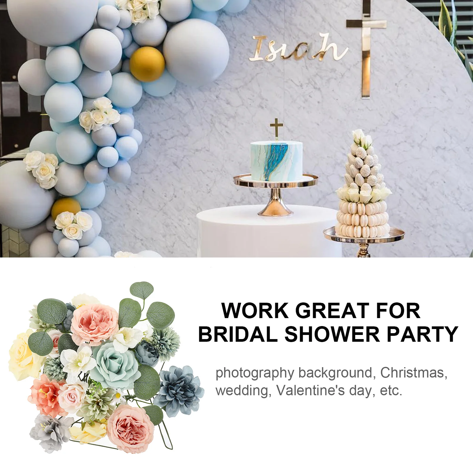 

Artificial Decorative Centerpieces Wedding Bridal Shower Spring Faux Flower Arrangements Reusable for