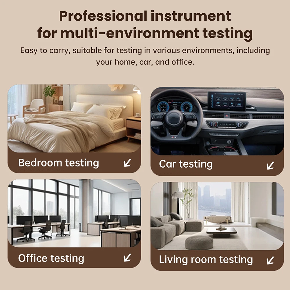 10-in-1 Intelligenter Luftqualitätsmonitor CO2 CO Tester TVOC HCHO PM Formaldehyd-Detektor Temperatur- und Feuchtigkeitsmesser mit WLAN / ohne WLAN – Detail 7