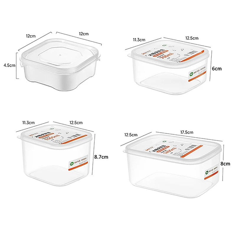 1Pc scatola di conservazione degli alimenti trasparente frigorifero carne congelata verdura scatola di conservazione degli alimenti da cucina organizzatore di conservazione sigillato per alimenti