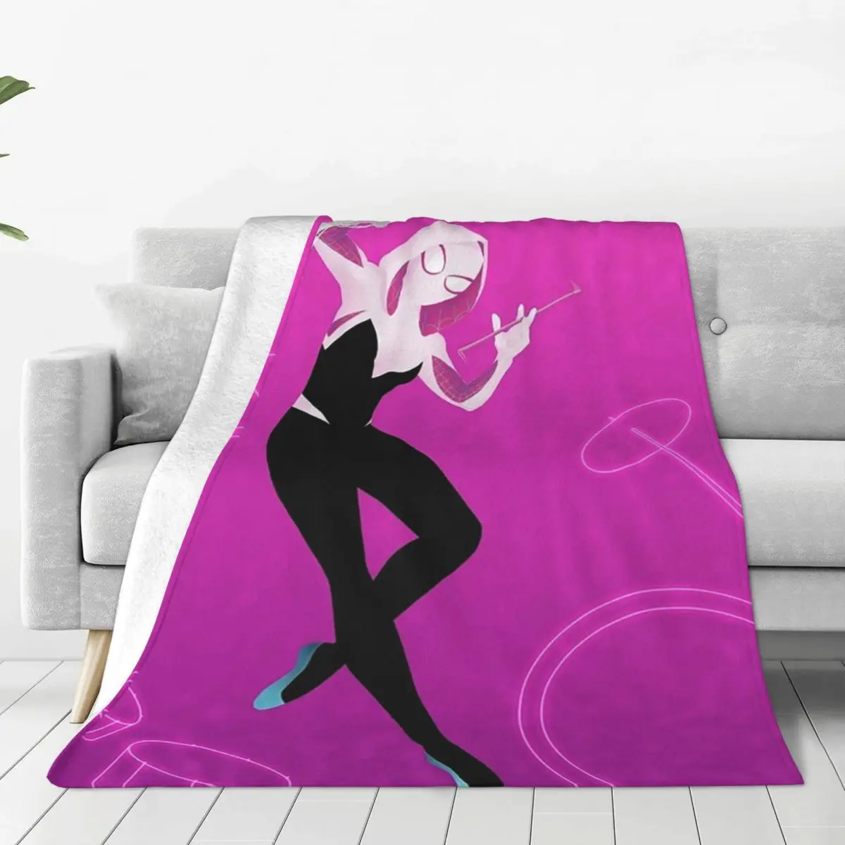 Spider-Gwen Blankets Flannel Multi-function Sofa Throw Blankets For Couch Bedding Outdoor Throws Bedspread Quilt