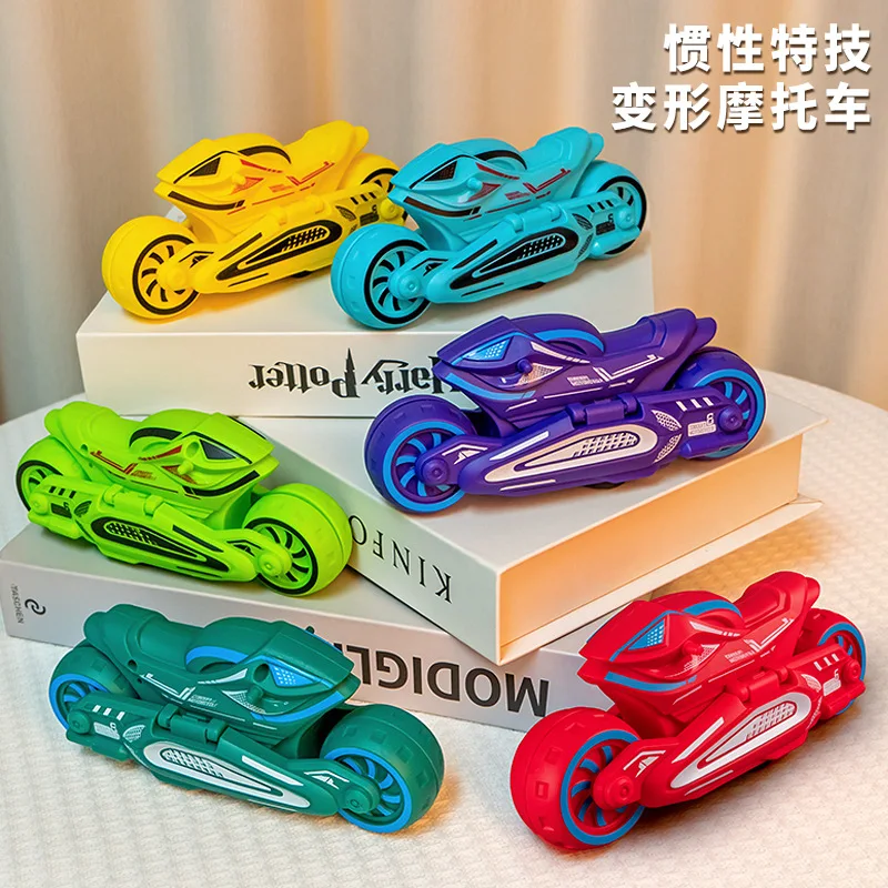 

Детская крутая игрушка-трансформер, трюк, мотоцикл, забавная инерционная игрушка для вождения, 3-в-1, экстремальная игрушка для мальчика-бэтмобиля, подарок на день рождения