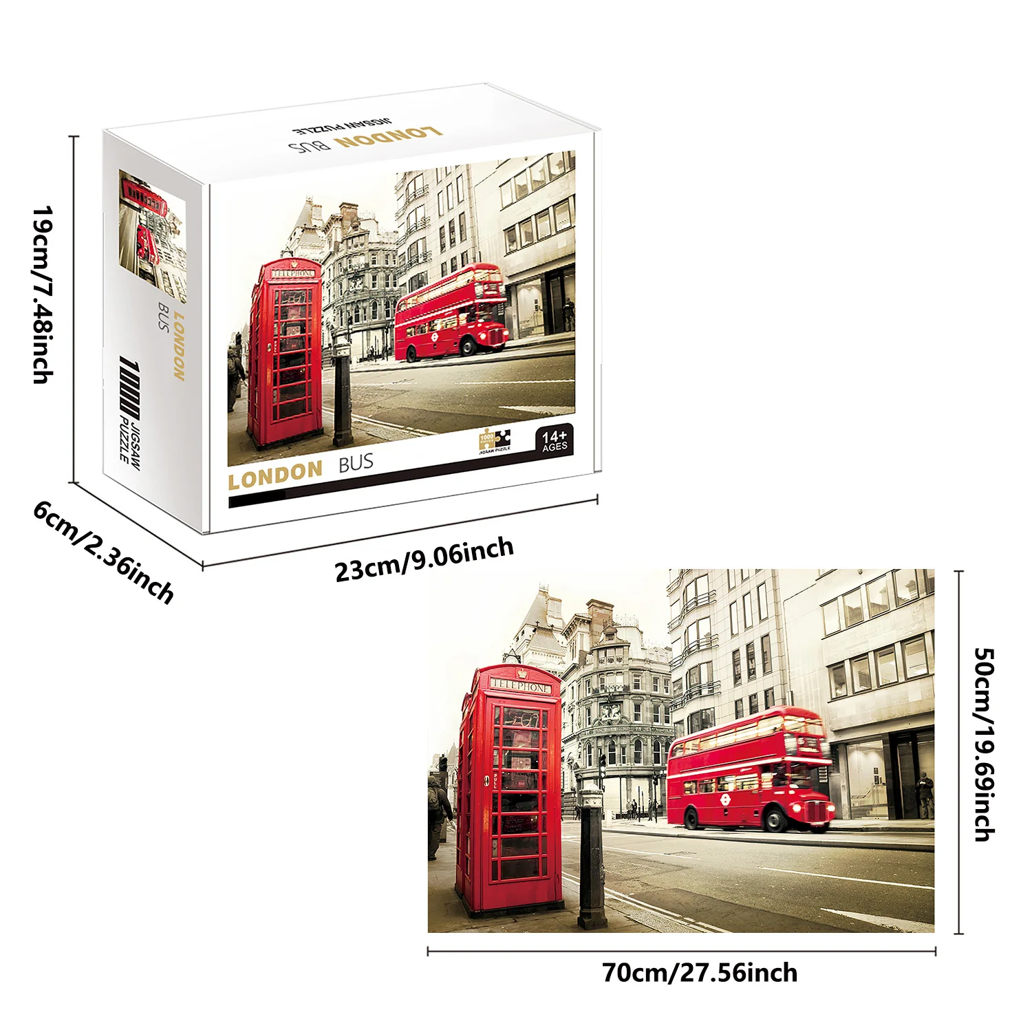 1000 sztuk London Bus Puzzle Home Decor Puzzle dla dorosłych Gry rodzinne Zabawa Puzzle podłogowe Zabawki edukacyjne dla dzieci