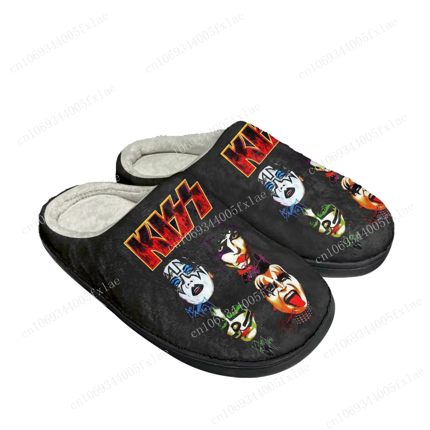 

Heavy Metal Rock Band Kiss Fashion Home Cotton Custom Slippers Mens Womens Sandals Plush Bedroom Keep Warm Shoe Thermal Slipper