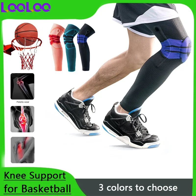 

1Pcs Professional Full Leg Sleeves Knee Brace Compression Sleeve - Knee Braces Support with Patella Gel Pads & Side for Football