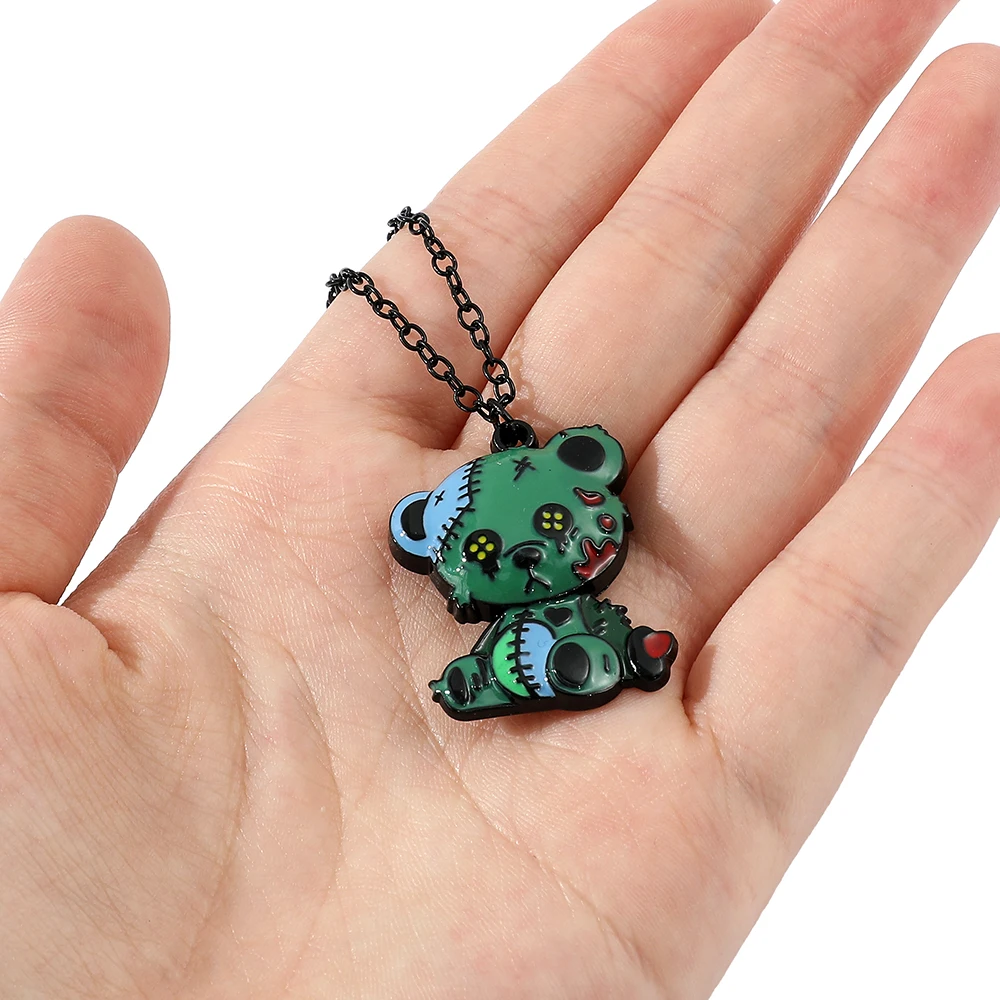 Disney Lilo & Stitch Necklace Cute Figure Stitch Scrump Metal Pendant Neck Chain Collar for Kids Charm Jewelry Accessories Gifts