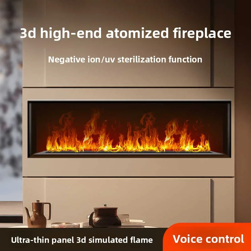 4d atomizing fireplace household flame humidifier smart core embedded simulation Internet celebrity decorative cabinet 3d atom
