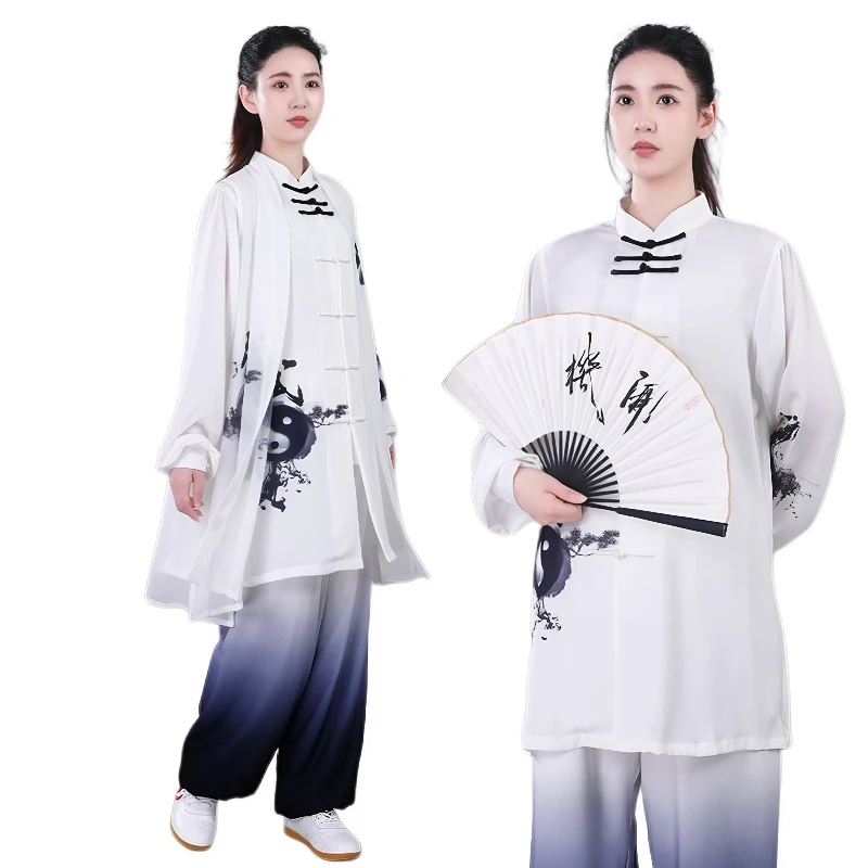 Kun Master Tai Chi Uniform Kung Fu Clothing Martial Arts Clothes Elegant Wu Shu Costume Unisex Wrinkle-free Three Pieces Set