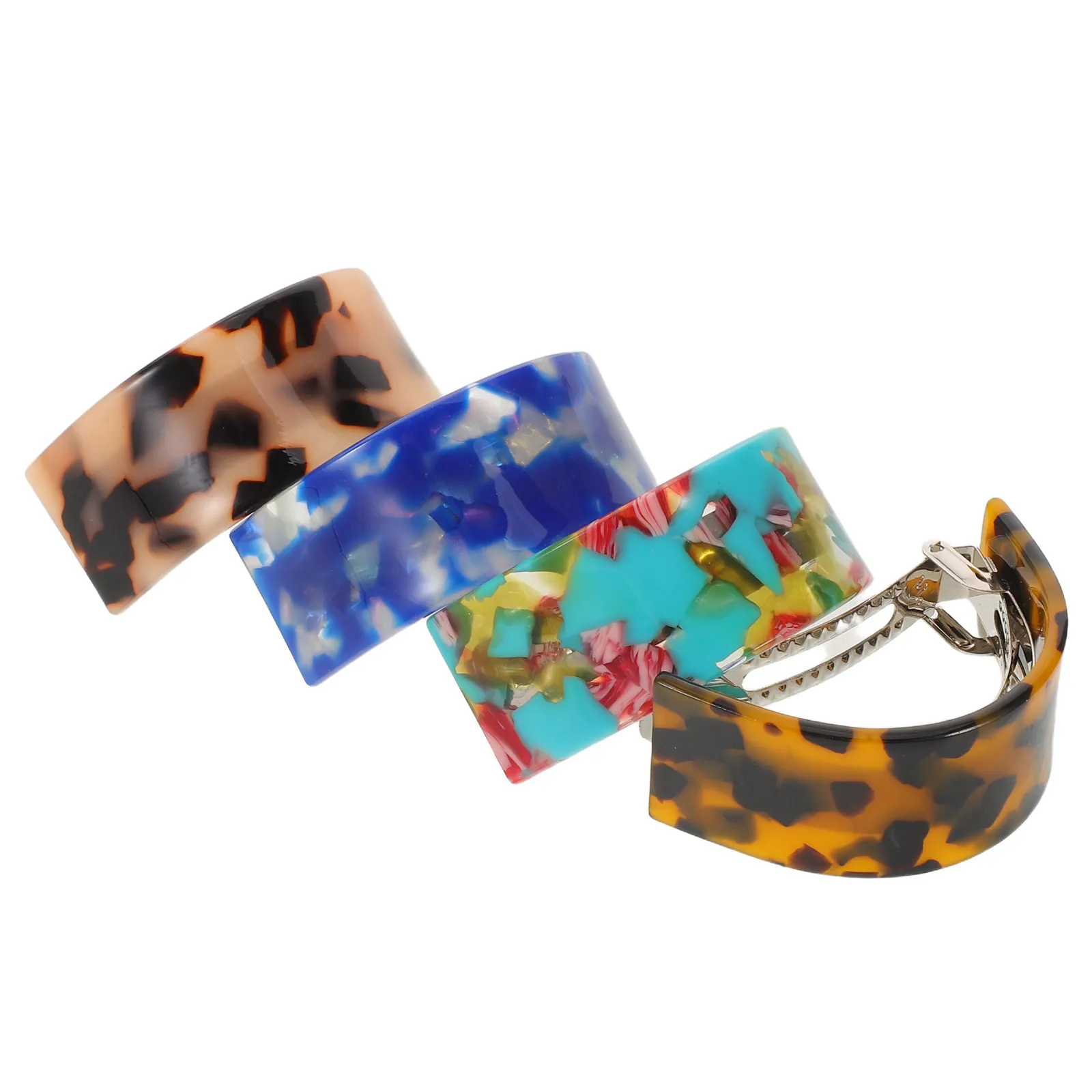 4Pcs Acetate Sheet Hair Claw Clips Strong Spring Clasp for Bun Ponytail Updo Styling Salon Hair Clips Women Festival Office Wear