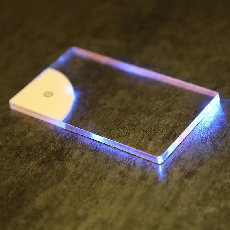 1PC Unique Father's Day/Boyfriend's Gift, DIY Business Card with LED Glow, Clear Acrylic Material, Battery Powered