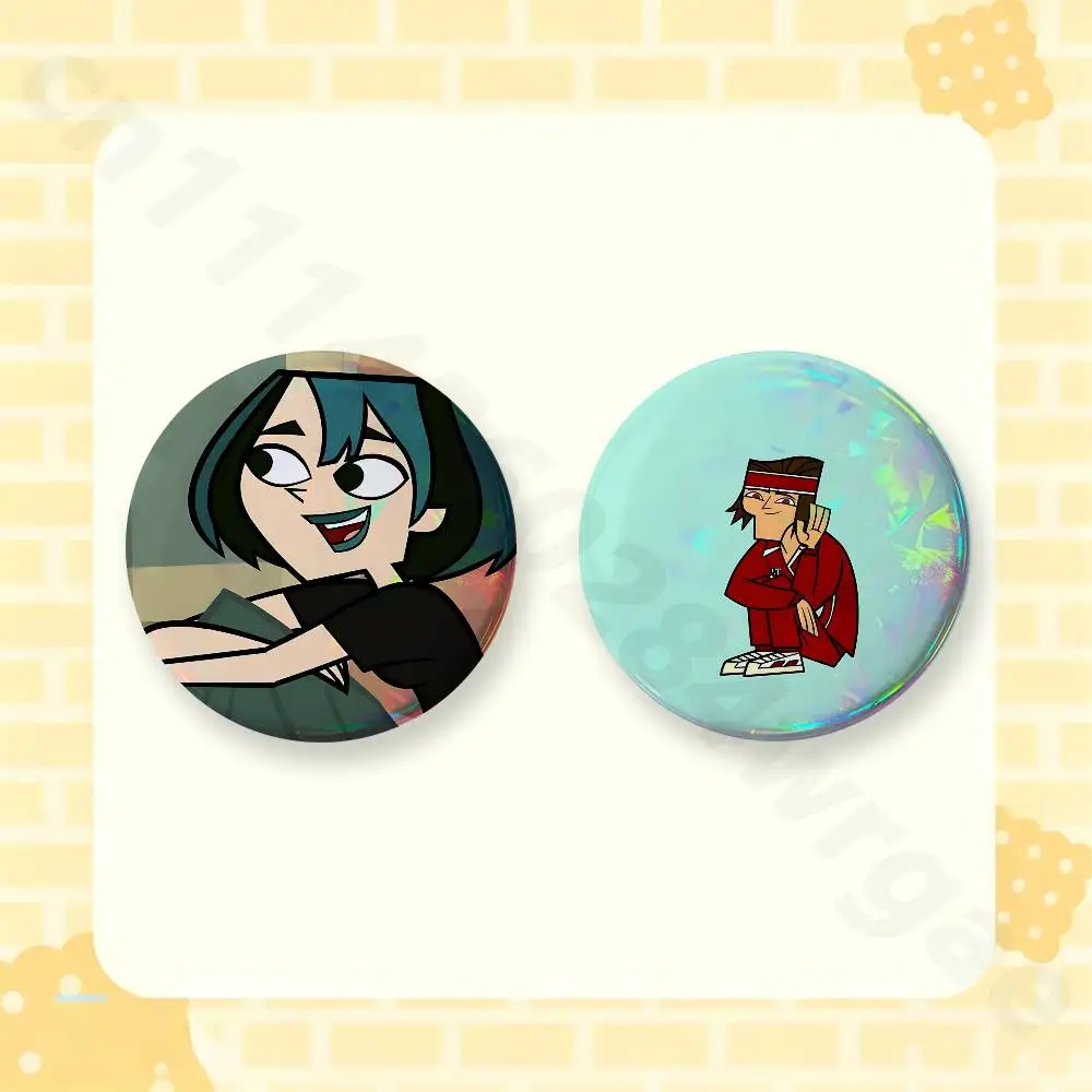 T-Total Drama Island 2 Pieces Set Badge Set Fashion Brooches for Women Men Backpack Accessory Bag Badge