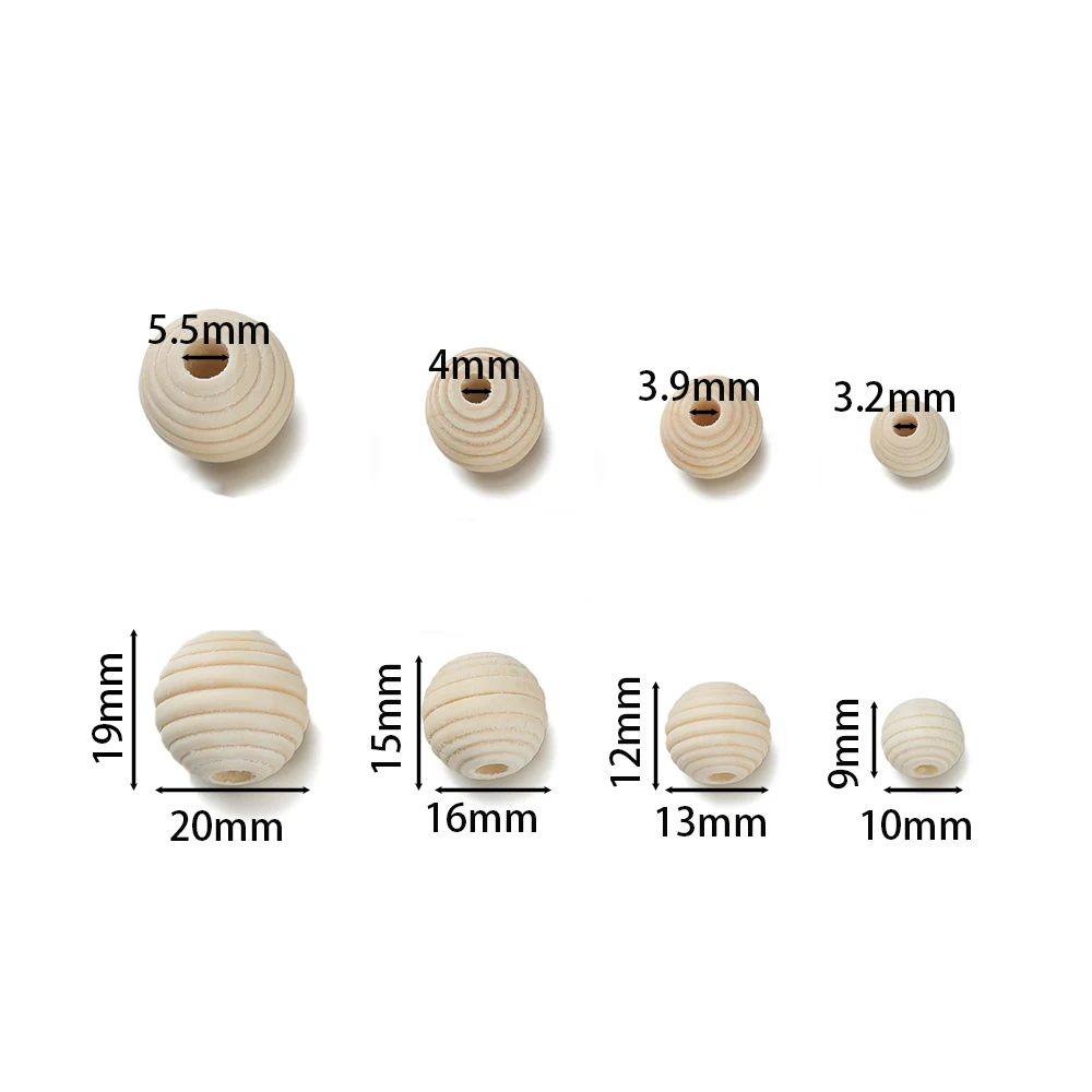 10-50pcs 천연 스레드 나무 비즈 쥬얼리에 대한 라운드 나무 벌집 비즈 DIY 팔찌 Tassel Craft 만들기