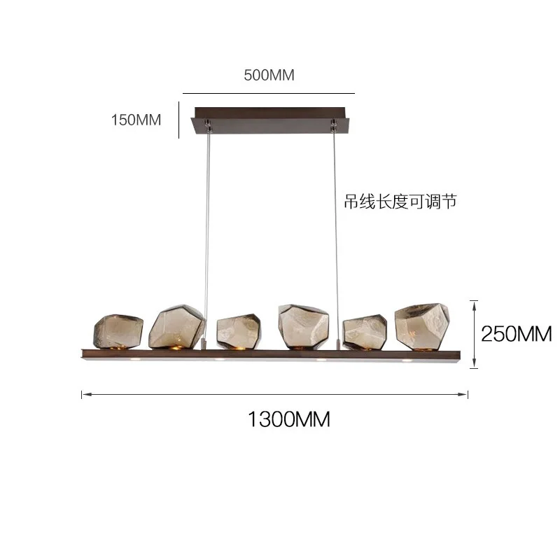 Nordic luz de luxo vidro longo sala jantar lustre moderno simples sala estar quarto barra designer modelo quarto lustre