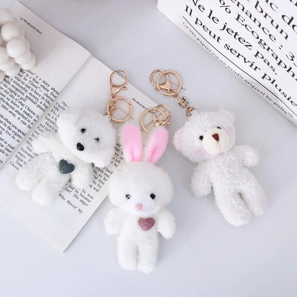 Toys Car Keychain Bag Accessories DIY Trinket Plush Rabbit Keychain Bear Plush Keychain Backpack Pendant Dog Plush Keyring