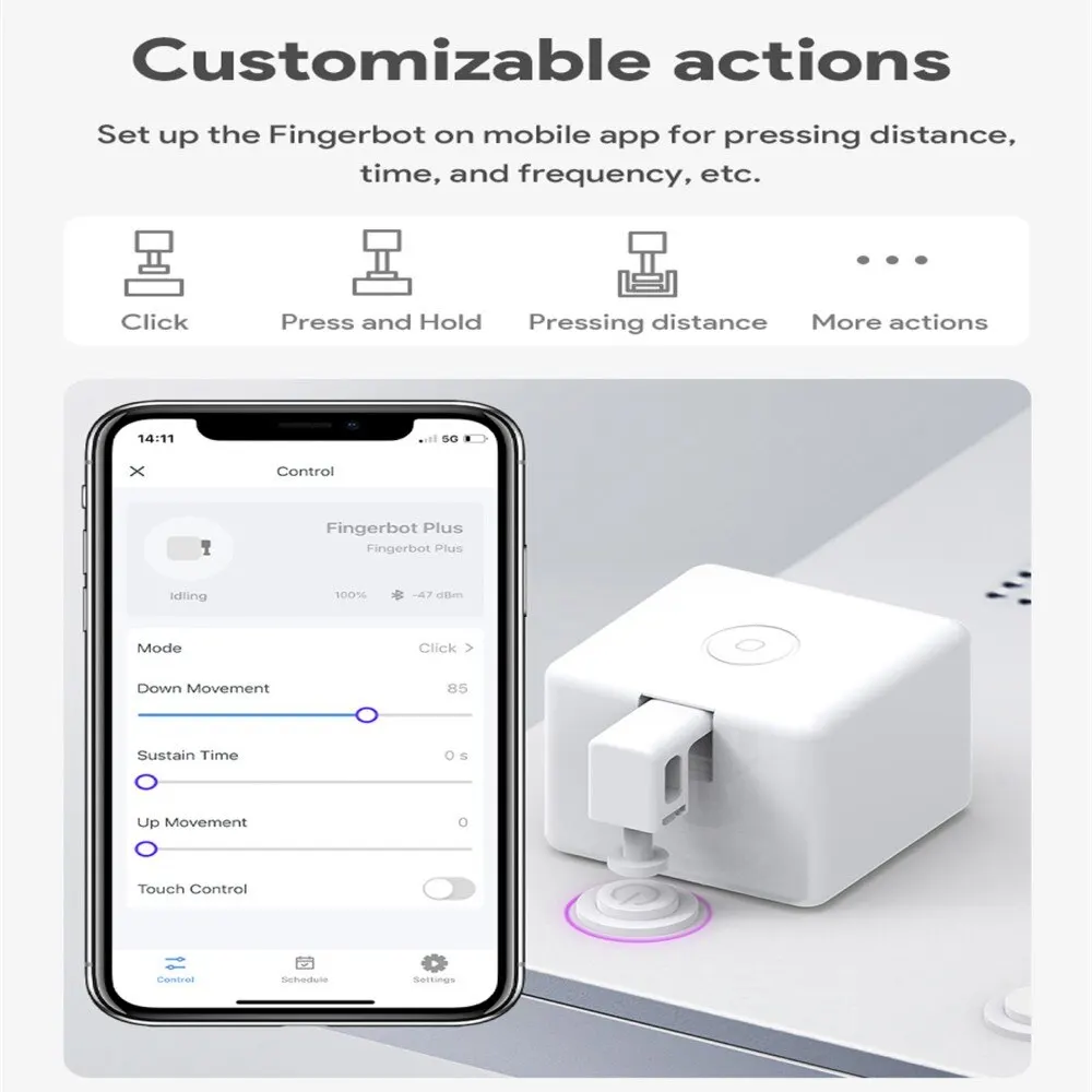 Interruptor inteligente con Control de voz, pulsador de botón, temporizador de vida inteligente, funciona con asistente de Google y Alexa, Tuya Zigbee Fingerbot Plus