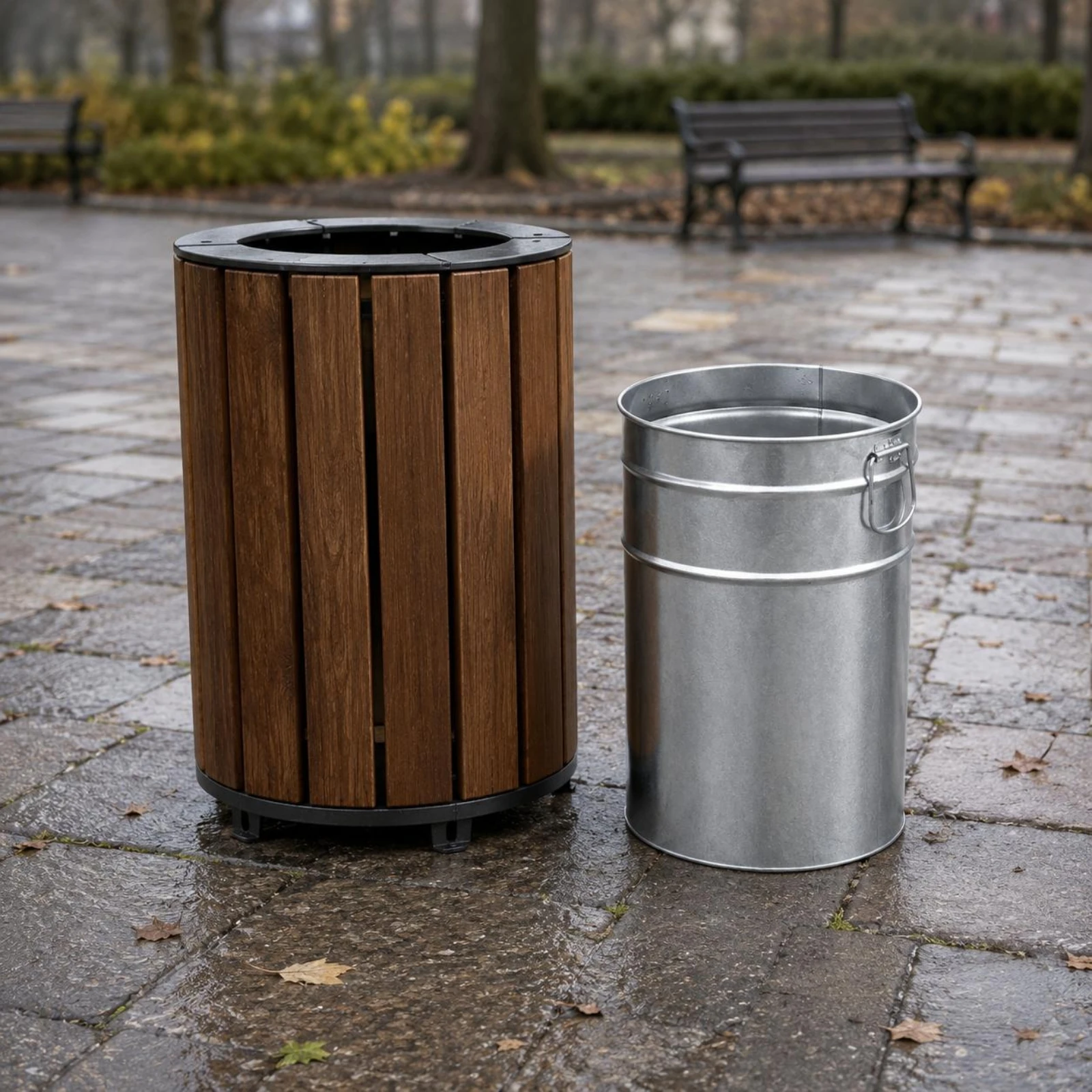 Galvanized Trash Can Insert Machine Formed Metal Trash Can Liner Metal Container with Handle Even Finish Household Storage