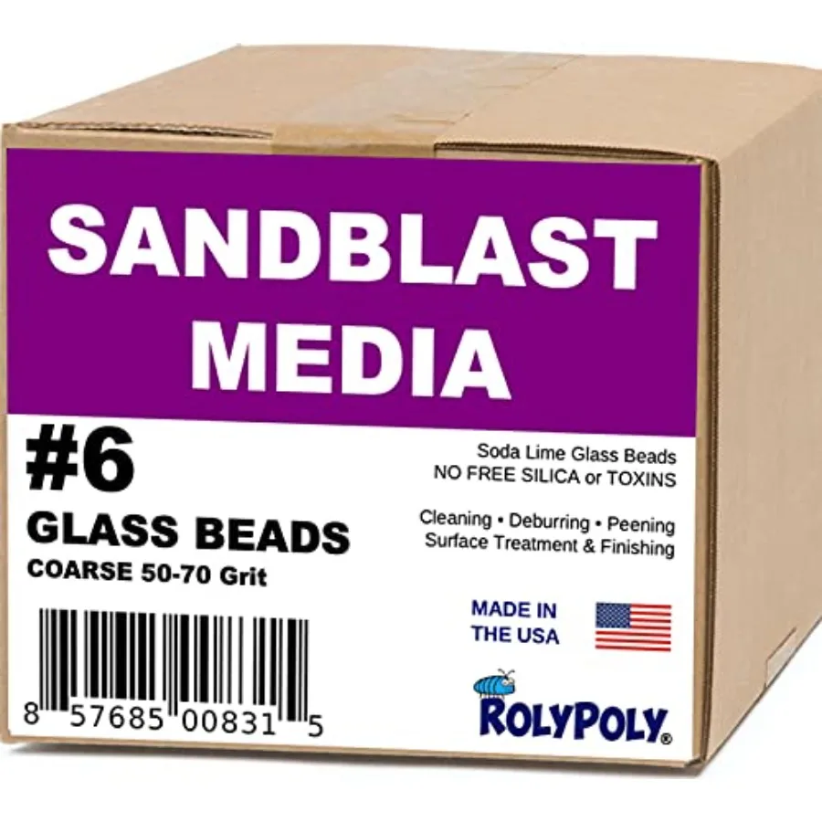 

Стеклянные бусины для пескоструйной обработки # 6 10 фунтов грубая зернистость 50-70 для пескоструйного пистолета для абразивной пескоструйной обработки Шкаф для пескоструйной обработки
