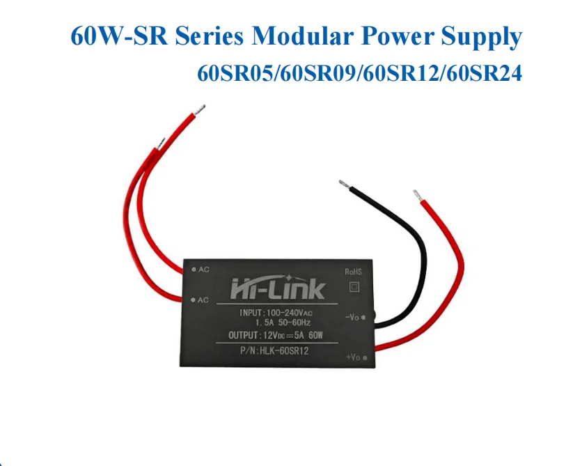 Hi-Link Low Ripple 60W HLK-60SR05 AC DC Power Supply Module for Smart Home Industrial Control HLK-60SR15/60SR09/60SR12/60SR24