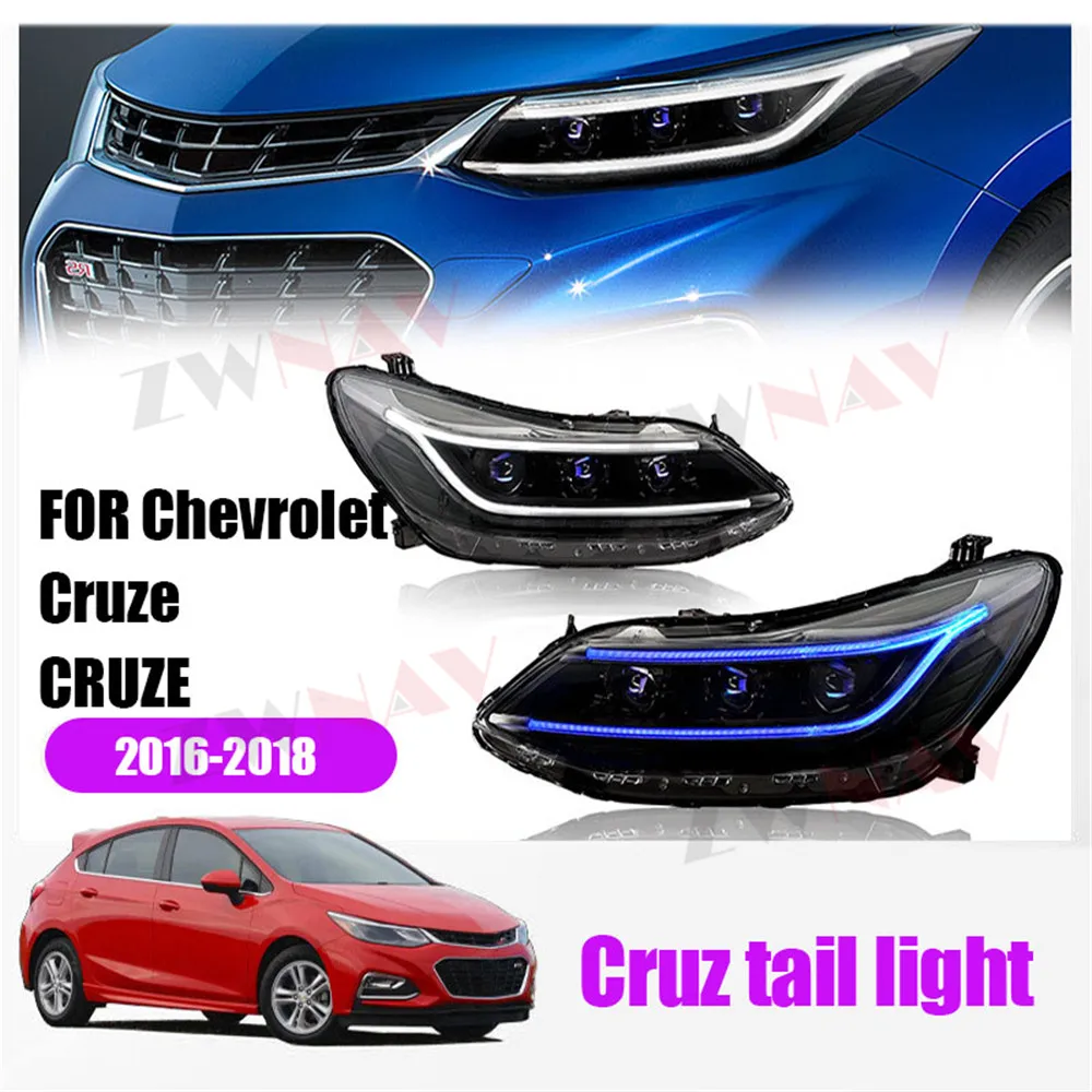 For Chevrolet CRUZE 2016 2017 2018 LED Headlight High Beam Light Front Lamp Quality Retrofit Assemby Night Accessory Driving